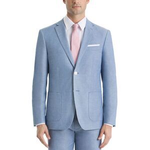 Lauren Ralph Lauren Mens Classic-Fit Cotton Chambray Sport Coat 42 Long Blue